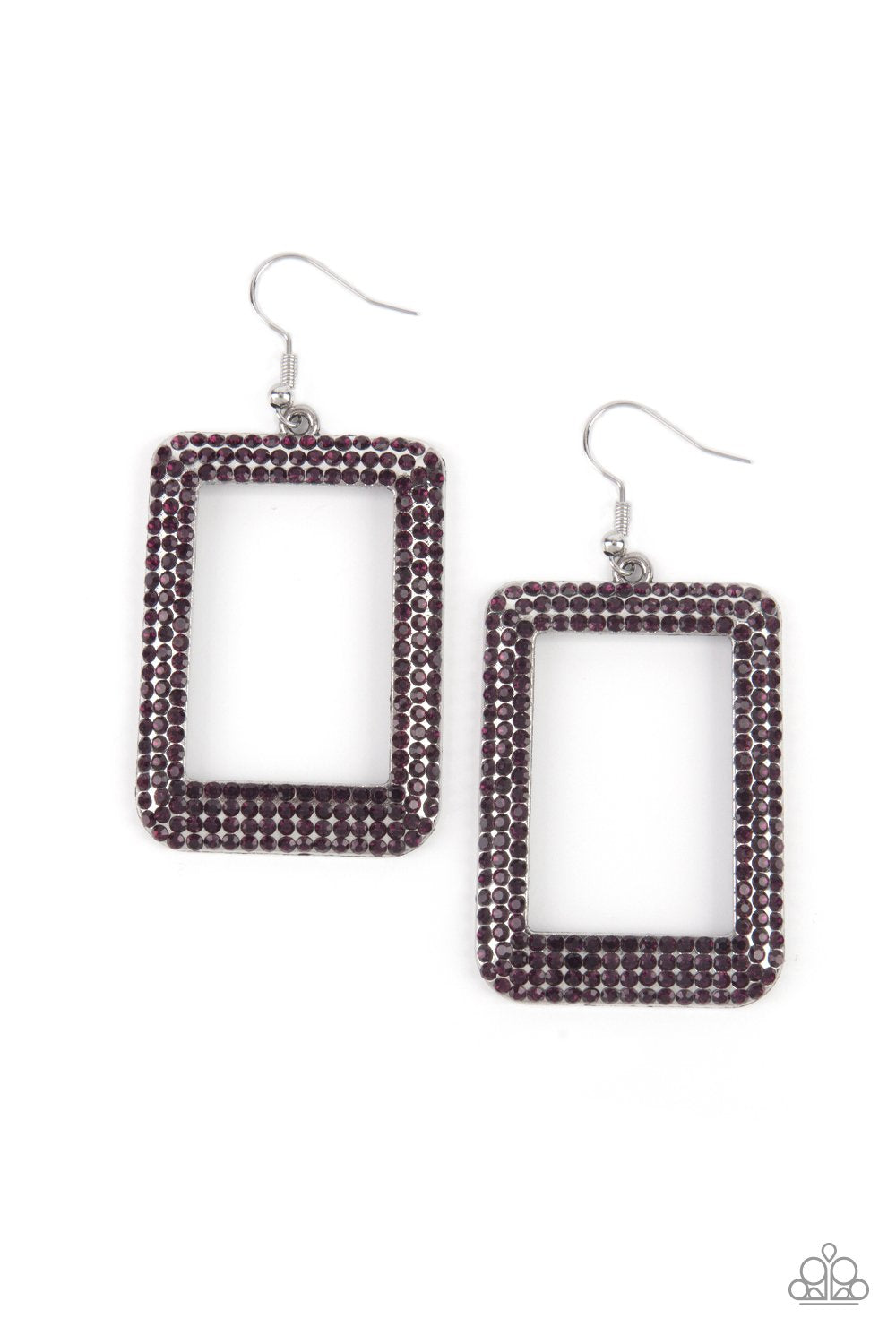 World FRAME-ous Purple Earrings Paparazzi